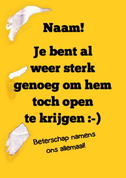 Grappige beterschapskaart dicht geplakt 2