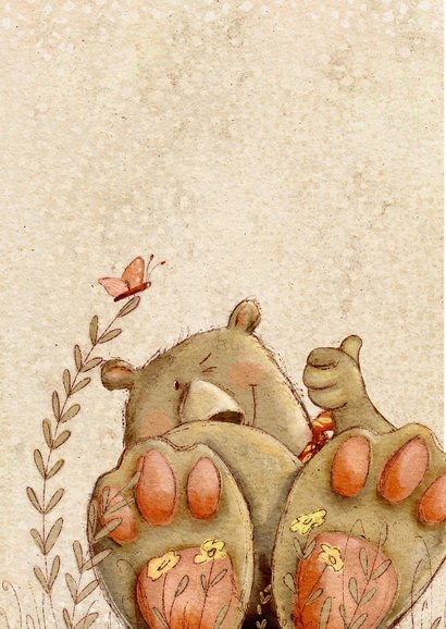 Grappige beterschapskaart met beer voor kind 2