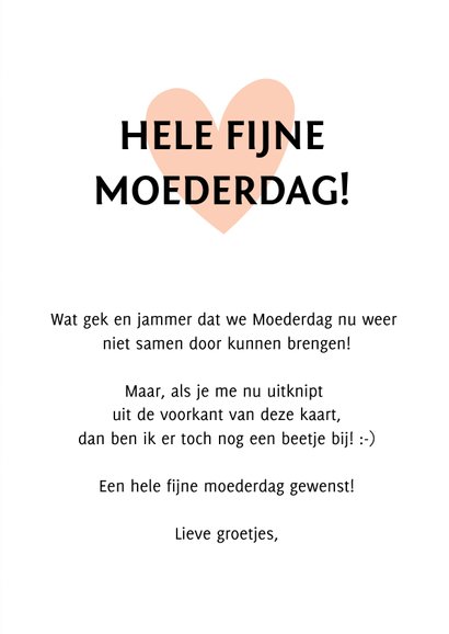 Grappige Corona moederdagkaart - uitknip visite dochter 3