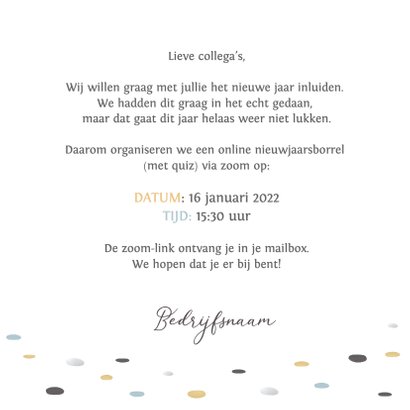 Grappige Corona online nieuwjaarsborrel uitnodiging kaart 3