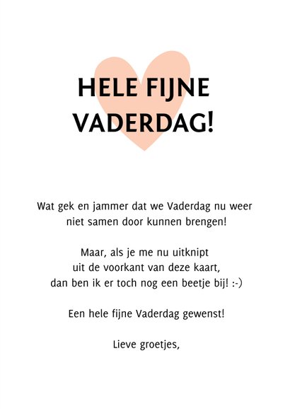 Grappige Corona Vaderdag kaart - uitknip visite vrouw 3