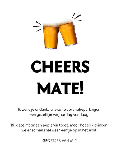 Grappige Corona verjaardagskaart man - Britse variant bier 3