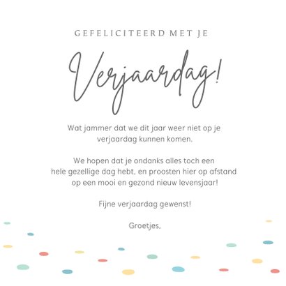 Grappige Corona verjaardagskaart proost op afstand 3