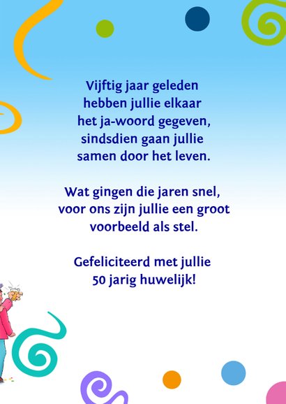 Grappige felicitatie kaart 50 jaar samen 3