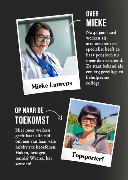 Grappige felicitatiekaart pensioen tijdschrift met foto 2