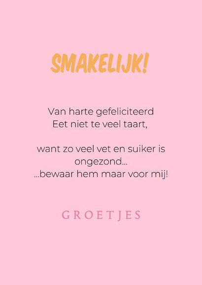 Grappige felicitatiekaart van hond met stukje cake 3