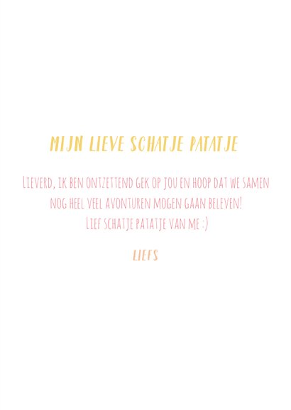 Grappige kaart met illustratie van een schatje patatje 3