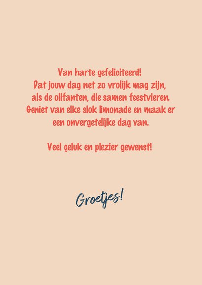 Grappige kaart voor een kind, met een stapel olifanten 3
