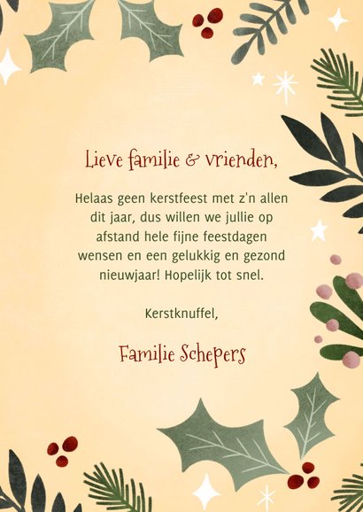 Grappige kerstkaart cor-ho-ho-ho-na met kersttakjes kader 3