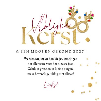 Grappige kerstkaart kerstbrillen glitter huisdier sterren 3