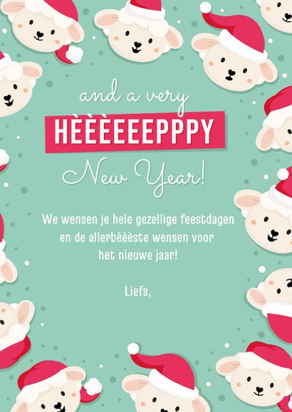 Grappige kerstkaart Mèèèèrrry Christmas met schaapjes 3