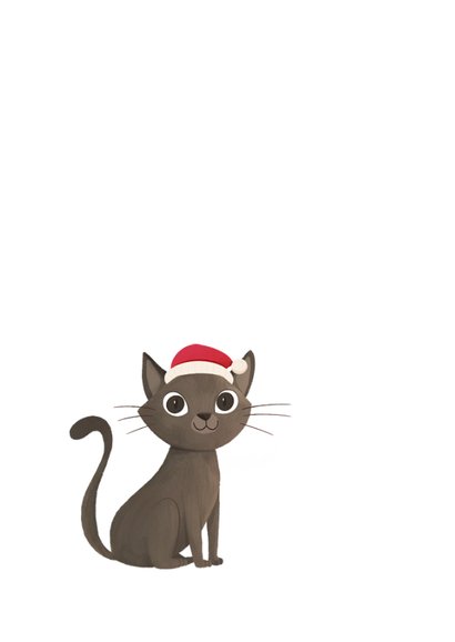 Grappige kerstkaart meow-ry christmas kat dieren 2