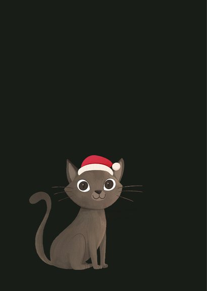 Grappige kerstkaart meowy christmas kat krans dieren 2