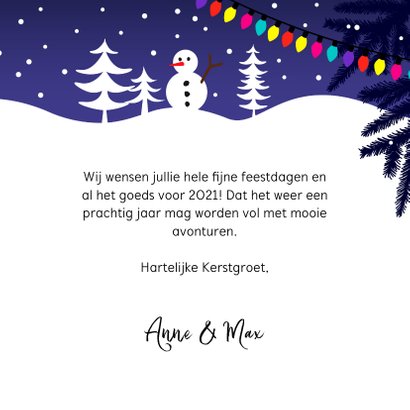 Grappige kerstkaart met luiaard in de sneeuw 3