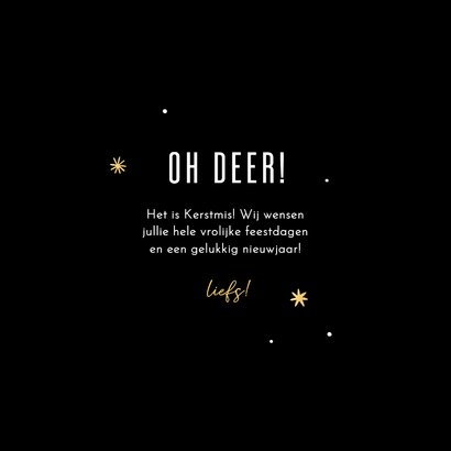 Grappige kerstkaart 'Oh deer!' met gouden sterren 3