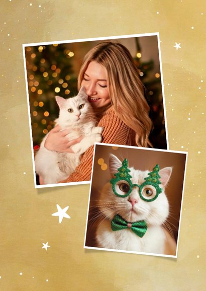 Grappige kerstkaart van jou en je kat 'Meowy Catmas' 2