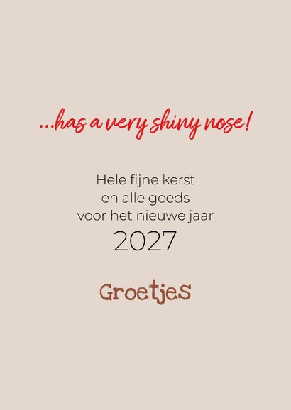 Grappige kerstkaart van wit boomer hondje met rendier pakje 3