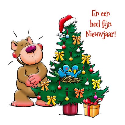 Grappige kerstkaart voor kleinkind van opa en oma 3