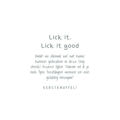 Grappige kerstkaart zuurstok lick it, lick it good 3