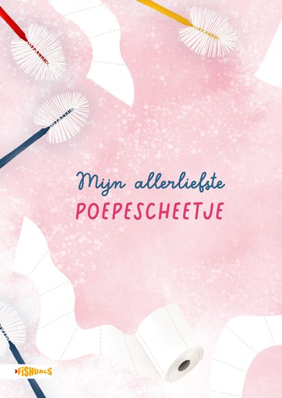 Grappige liefdeskaart met toiletrollen en toiletborstels 2