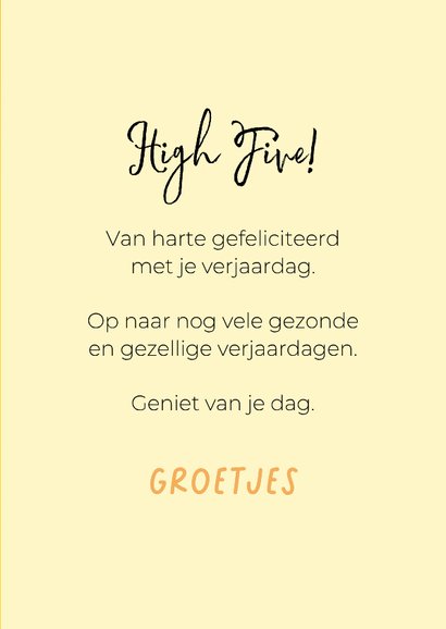 Grappige, lieve felicitatiekaart kaart van hond met high 5 3