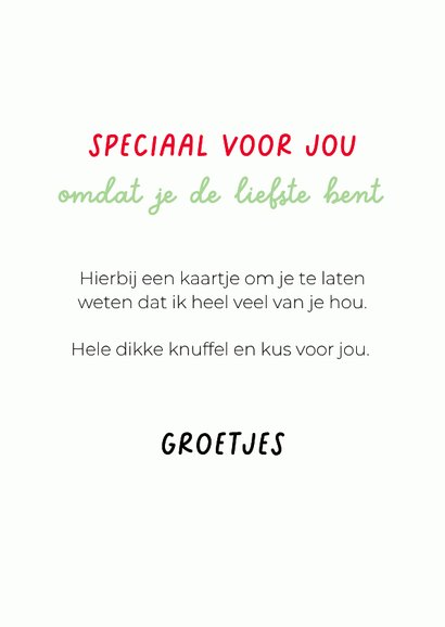 Grappige lieve hondenkaart van hond met roos in bek 3