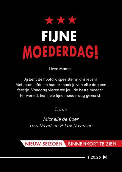 Grappige moederdag kaart met jullie eigen film of tv serie 3