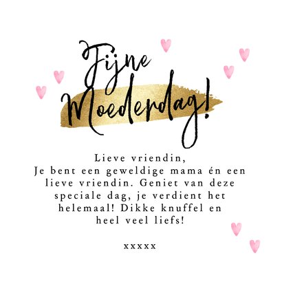 Grappige moederdagkaart 'Favorite MILF' hartjes roze goud 3