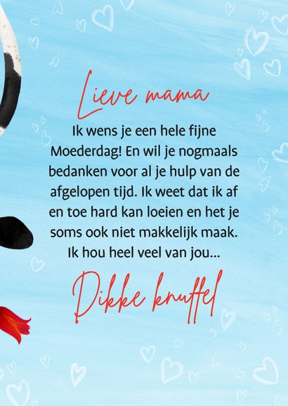 Grappige moederdagkaart met koe en uiers 3