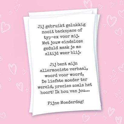 Grappige moederdagkaart met typemachine 3