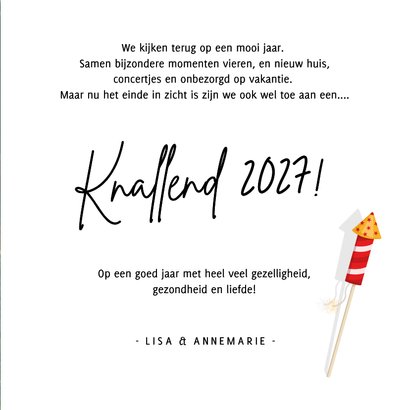 Grappige nieuwjaarskaart - Adieu 2026 met vuurpijl 3
