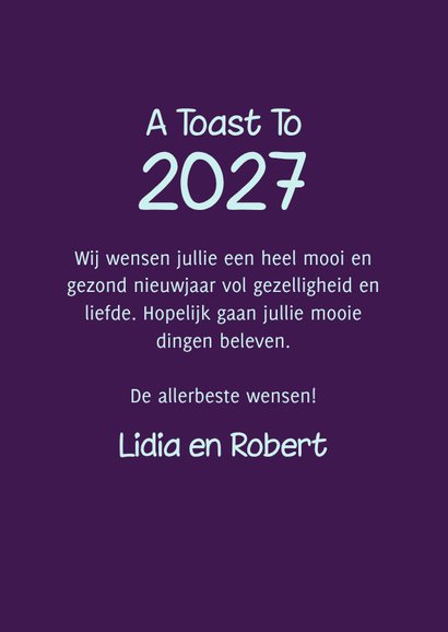 Grappige nieuwjaarskaart broodrooster toast vuurwerk paars 3