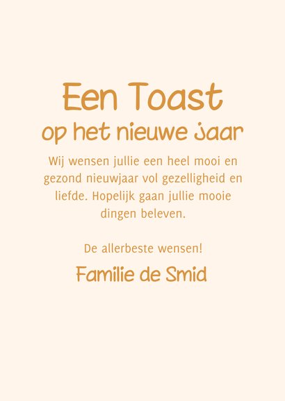 Grappige nieuwjaarskaart een toast op het nieuwe jaar 3