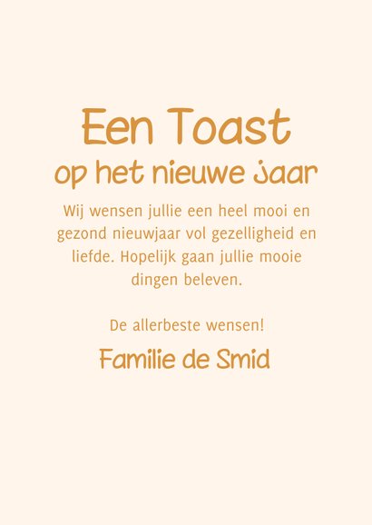 Grappige nieuwjaarskaart een toast op het nieuwe jaar  3