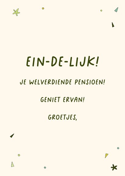 Grappige pensioenkaart met een blije peer 3