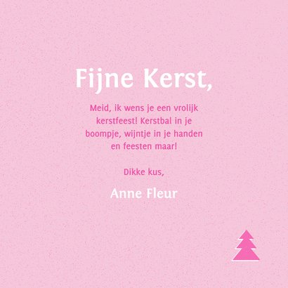 Grappige roze kerstkaart 'fijne brakke kerst meid' 3