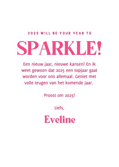 Grappige roze nieuwjaarskaart met hond your year to sparkle 3