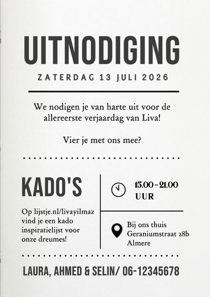 Grappige tijdschrift kaart uitnodiging verjaardag meisje 3