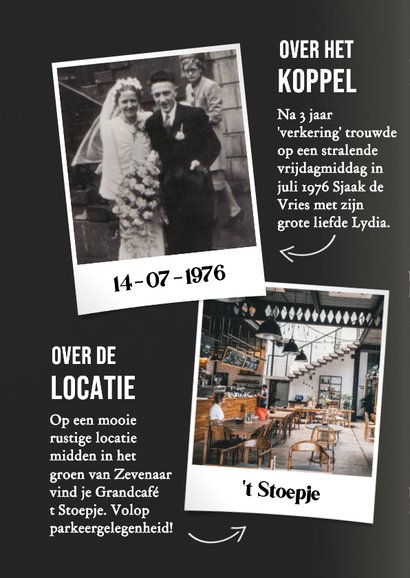 Grappige tijdschrift uitnodiging huwelijks jubileum feest 2