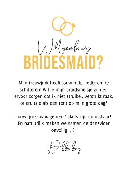 Grappige trouwkaart bruidsmeisje i need help with my dress 3