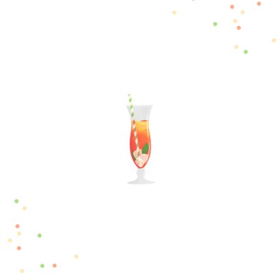 Grappige uitnodiging borrel tuinfeestje cocktail party Achterkant