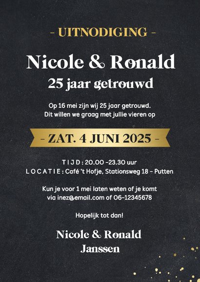 Grappige uitnodiging jubileum - deze kleintjes zijn getrouwd 3
