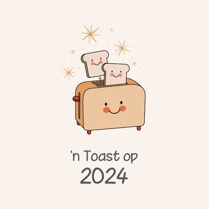 Grappige uitnodiging nieuwjaarsborrel met boterhammen toast 2