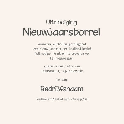 Grappige uitnodiging nieuwjaarsborrel met boterhammen toast 3