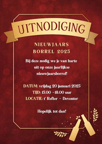 Grappige uitnodiging nieuwjaarsborrel - Time for Beer 3