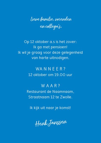 Grappige uitnodiging parkeerkaart voor je pensioen 3