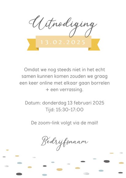 Grappige uitnodiging voor een online borrel ivm Corona 3