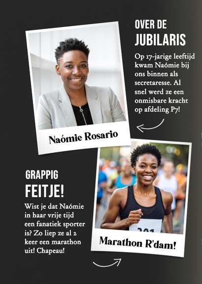 Grappige uitnodigingskaart tijdschrift -jubileum medewerker 2