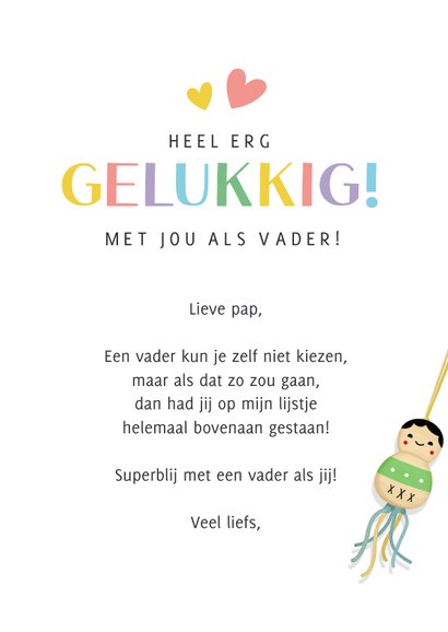 Grappige vaderdagkaart gelukspoppetjes geluk met jou! 3