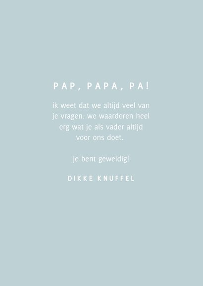 Grappige vaderdagkaart in blauw typografisch 3